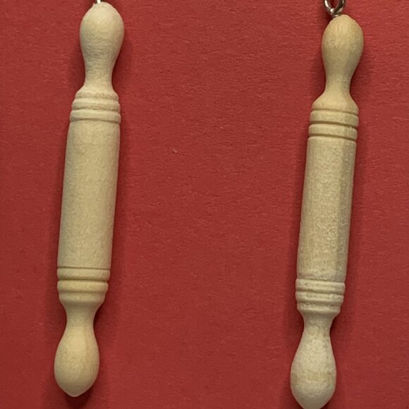 Rolling Pin Earrings, Cooking Earrings, Chef Earrings, Funny Food Earrings, Gift - Picture 3 of 6